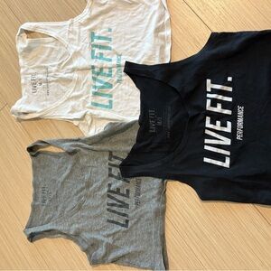 LIVE FIT. Women's Performance Tank Top - White, Gray, Black bundle